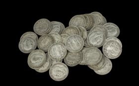 George V Silver Half Crowns, Various Dates and Conditions ( 42 ) In Total Comprises 1916 x 8, 1915 x