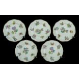 Herand - Hungarian Superb Quality and Assorted Early Set of 5 Side Plates, Superb Detail In