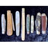 Collection of Penknives dating back to the early 20th century; decorated with mother-of-pearl,