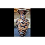 Late 19th/Early 20th Century Japanese Floor Standing Vase, in the Imari taste, cobalt blue and red