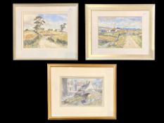 Three Stanley Warburton Watercolours, largest depicting 'Near to Great Rock, Hebden Bridge' measures