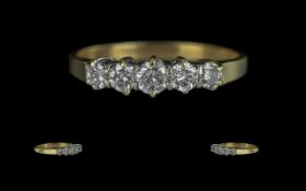 Ladies Attractive Five Stone Diamond Set Ring, full hallmark, the five, round brilliant cut,