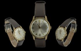 Record De-Luxe Gents 9ct Gold Cased Automatic Wrist Watch - Circa 1960's. Features Excellent Dial,