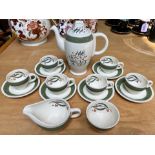 Grindley Tea Set 'Green Gables', comprising a teapot, milk jug, sugar bowl, six cups and six