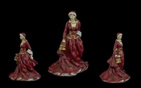 Royal Doulton Handpainted China Figurine - Limited Edition Number 552 Of 7500 'Mistletoe and Wine'