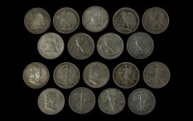 8 x American Silver Half Dollars. Coins Dated 1940, 1917, 1945, 1957, 1942, 1938, 1963 x 2.