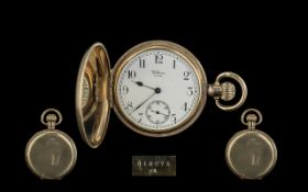 Waltham Gold Filled Full Hunter Gents Pocket Watch. Guaranteed to be of 2 Plates of Gold With