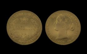 Australia - Queen Victoria 22ct Gold Full Sovereign, Sydney Mint, Date 1870. Unrecorded -