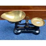 Set of Vintage Cast Iron Weighing Scales, with brass fittings, made by Libra Scale Co.