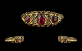 Edwardian Period 1902 - 1910 Excellent Ladies 18ct Gold Ruby and Diamond Set Ring. Gallery