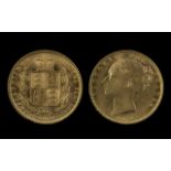 Queen Victoria 22ct Gold Young Head Shield Back Full Sovereign - Date 1871. Some Toning, Once