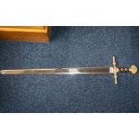 Large Decorative Oriental Fantasy Display Sword, with engraved blade with images of Saints, and a