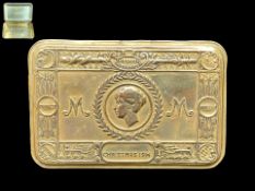 Princess Mary Christmas Fund 1914 Brass Box. Original, few dints but clean condition.