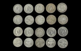 ( 10 ) English Florin's, Various Dates and Conditions. Includes 1895 - 1, 1903 - 1, 1912 -1,