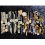 Large Collection of Wrist Watches, including Bulova, and an assortment of ladies watches and