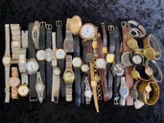 Large Collection of Wrist Watches, including Bulova, and an assortment of ladies watches and