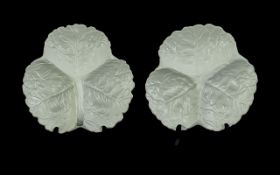 Coalport Pair of Bone China Leaf Serving Dishes In White, One With Handle. All With Original Boxes