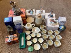 Box of Porcelain & Collectibles, comprising assorted Nadal Studio figures, Coalport Mushroom