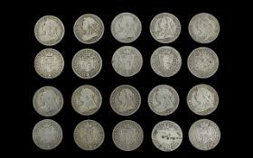 ( 10 ) Victorian Silver Crowns. Various Dates and Conditions. Includes 1899 -2, 1893 - 1, 1900 -