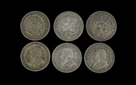 Three Zuid Africa Silver 2.1/2 Shillings Coins. Various Conditions. All Dated 1896.