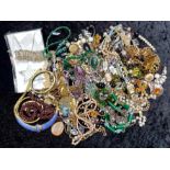 Collection of Costume Jewellery, including bracelets, beads, pearls, crystal, pendants, brooches,