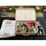 Case of Quality Vintage Costume Jewellery, including Corocraft necklace set with rhinestones,