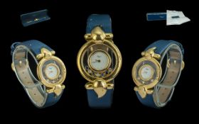 Chopard 'Casmir' Happy Diamonds Ladies 18ct Gold Diamond & Sapphire Set Quartz Wrist Watch with