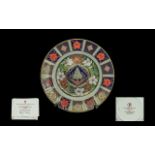 Royal Crown Derby - First Limited Edition Christmas Plate 1991 No 349 of 1500 Pieces. Boxed and