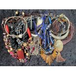Collection of Vintage Costume Jewellery, comprising statement beads and necklaces.