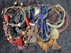 Collection of Vintage Costume Jewellery, comprising statement beads and necklaces.