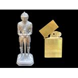 Novelty Table Lighter, in the form of a knight in armour, head lifts to reveal striker, No. 9142/