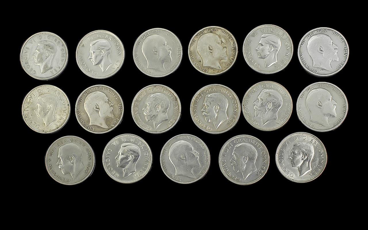 Selection of English Shillings, Various Dates and Conditions. Includes 1902 - 1, 1906 - 2, 1907 - 1, - Image 2 of 2