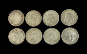 Four George V Silver Half Crowns, E.F - UNC Condition. Dates - 1915 x 1, 1914 x 2 & 1916 x 1.