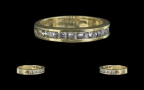 14ct Gold Ladies - Channel Set Diamond Set Half Eternity Ring, With Full Hallmarks to Interior of