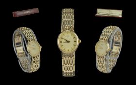 Rotary Ladies 9ct Gold Bracelet Mechanical Wrist Watch. Hallmark London 1993. Excellent integral