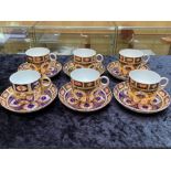 Royal Crown Derby Set, comprising six Royal Crown Derby Imari pattern coffee cans and saucers.