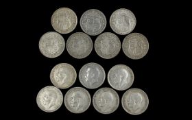 Collection of Seven Silver Half Crowns, dated 1913 - 1918, all in VF condition