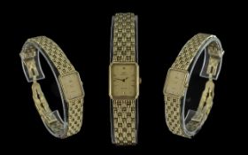 Marvin Ladies 9ct Gold Quartz Diamond Set Wrist Watch, Excellent Design, Case and Bracelet with Full