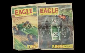 Motor Racing Autographs, Signed on Eagle Comic Covers 1962, Great Signatures are Graham Hill and