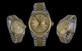 Rolex Oyster Perpetual Gents 18ct Gold and Stainless Steel Datejust Chronometer Wrist Watch, ref.