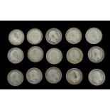 Misc Collection of Edwardian - Edward VII Silver Shillings, Mostly Fine. ( 15 ) Edward VII Silver