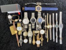 Large Collection of Fashion Wrist Watches, including and an assortment of ladies watches in chrome