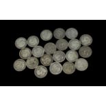 21 Victoria Silver Shillings, Various Dates and Conditions. Dates 1895 x 2, 1899 x 3, 1900 x 6, 1893