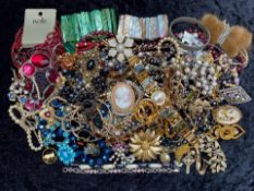 Collection of Vintage Costume Jewellery, comprising brooches, pearls, bangles, beads, watches, etc.