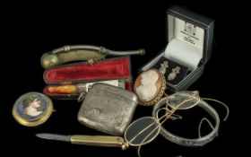 Small Quantity of Collectibles to include military (R.Navy) whistle, hallmarked silver bangle,