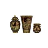 Carlton Ware Trio of Handpainted Rouge Royale Ceramics, assorted shapes and sizes, all in