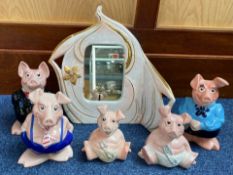 Set Of Natwest Piggy Banks - (5) in Total, Ranging From baby To Grandad. Along With Italian Photo