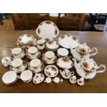 Royal Albert 'Old Country Roses', circa 1962, comprising a sandwich platter, a small bowl with a