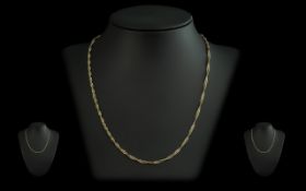 9ct Gold Fancy Twist Chain, 18'' length, weight approx. 3.2 grams.