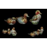Royal Crown Derby - Exclusive Trio of Handpainted Porcelain Figural Paperweights for the
